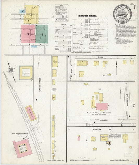 Sanborn Fire Insurance Map from Marion, Perry County, Alabama. (1910) – Historic Sanborn Fire Insurance Map Print