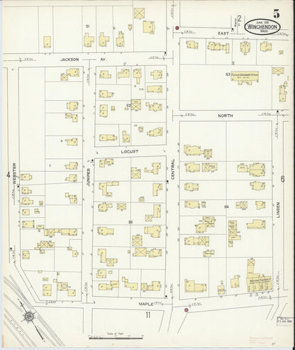 Sanborn Fire Insurance Map from Winchendon, Worcester County, Massachusetts (1914), Sheet #0005 - Complete Map Set gallery image, historic Sanborn map, vintage wall art, Massachusetts Massachusetts