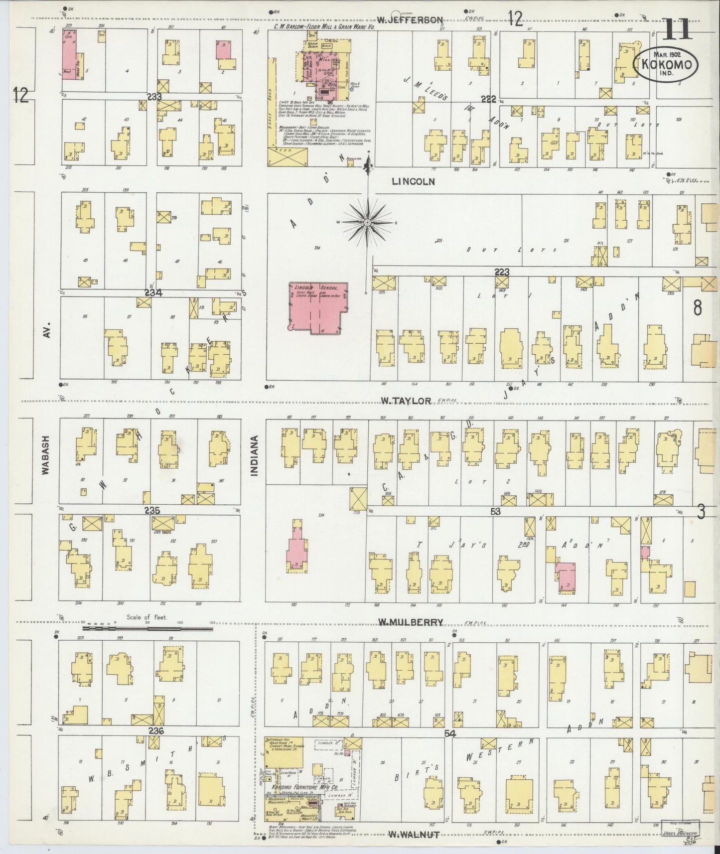 Sanborn Fire Insurance Map from Kokomo, Howard County, Indiana (1902), Sheet #0011 - Complete Map Set gallery image, historic Sanborn map, vintage wall art, Indiana Indiana