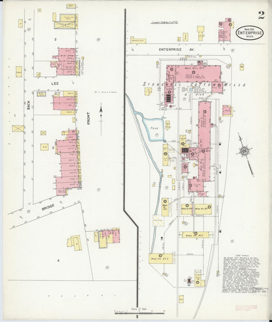 Sanborn Fire Insurance Map from Enterprize, Clarke County, Mississippi (1912), Sheet #0002 - Historic Sanborn Fire Insurance Map Print, vintage old map wall art, antique decor, genealogy gift, Mississippi Mississippi map