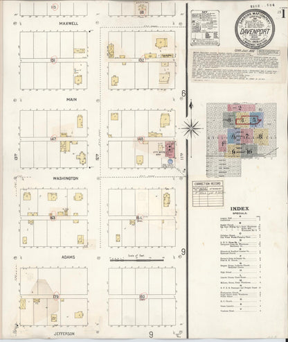 Sanborn Fire Insurance Map from Davenport, Lincoln County, Washington (1930), Sheet #0001 - Complete Map Set gallery image, historic Sanborn map, vintage wall art, Washington Washington