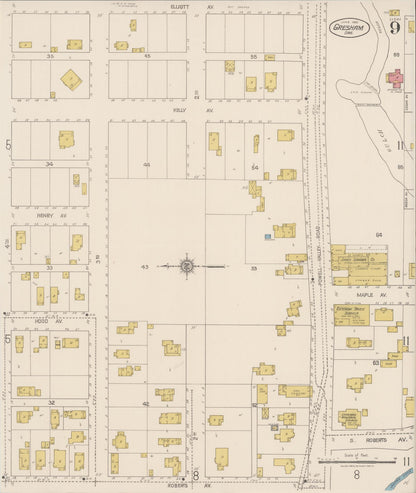 Sanborn Fire Insurance Map from Gresham, Multnomah County, Oregon (1922), Sheet #0009 - Complete Map Set gallery image, historic Sanborn map, vintage wall art, Oregon Oregon