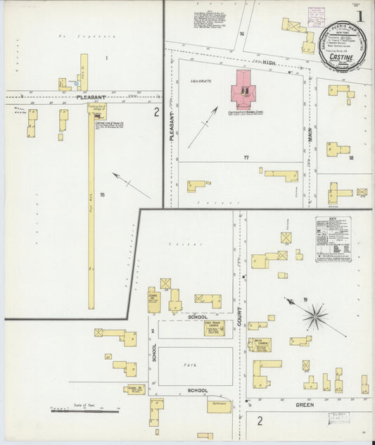 Sanborn Fire Insurance Map from Castine, Hancock County, Maine (1901), Sheet #0001 - Complete Map Set gallery image, historic Sanborn map, vintage wall art, Maine Maine