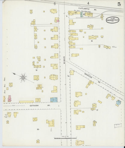 Sanborn Fire Insurance Map from Haddonfield, Camden County, New Jersey (1897), Sheet #0005 - Complete Map Set gallery image, historic Sanborn map, vintage wall art, New Jersey New Jersey