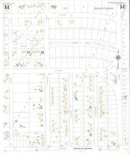 Sanborn Fire Insurance Map from Carlsbad, Eddy County, New Mexico (1943), Sheet #0014 - Complete Map Set gallery image, historic Sanborn map, vintage wall art, New Mexico New Mexico