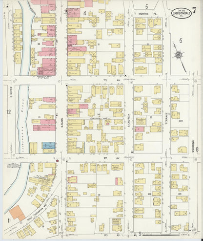 Sanborn Fire Insurance Map from Carbondale, Lackawanna County, Pennsylvania (1912), Sheet #0007 - Complete Map Set gallery image, historic Sanborn map, vintage wall art, Pennsylvania Pennsylvania