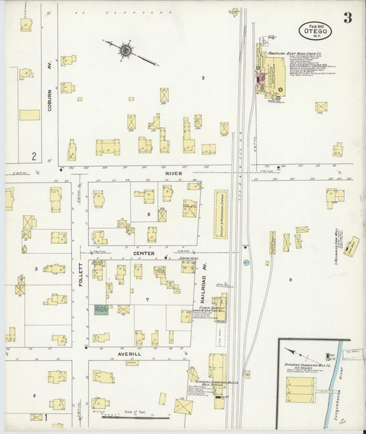 Sanborn Fire Insurance Map from Otego, Otsego County, New York (1910), Sheet #0003 - Historic Sanborn Fire Insurance Map Print, vintage old map wall art, antique decor, genealogy gift, New York New York map