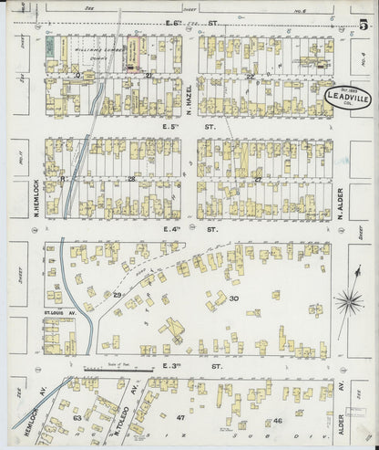 Sanborn Fire Insurance Map from Leadville, Lake County, Colorado (1889), Sheet #0005 - Complete Map Set gallery image, historic Sanborn map, vintage wall art, Colorado Colorado