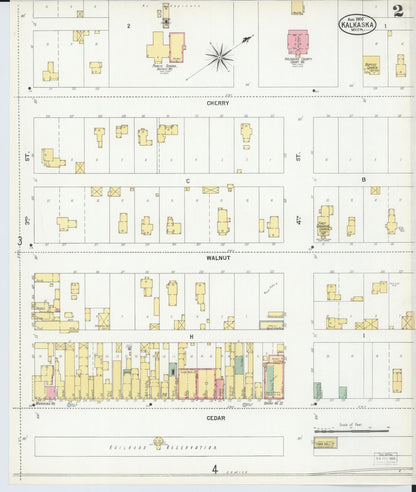 Sanborn Fire Insurance Map from Kalkaska, Kalkaska County, Michigan (1900), Sheet #0002 - Complete Map Set gallery image, historic Sanborn map, vintage wall art, Michigan Michigan