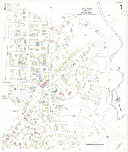 Sanborn Fire Insurance Map from Newport, New Castle County, Delaware (1937), Sheet #0007 - Complete Map Set gallery image, historic Sanborn map, vintage wall art, Delaware Delaware