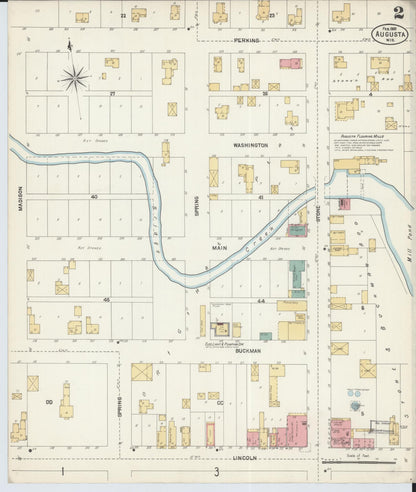 Sanborn Fire Insurance Map from Augusta, Eau Claire County, Wisconsin (1903), Sheet #0002 - Historic Sanborn Fire Insurance Map Print, vintage old map wall art, antique decor, genealogy gift, Wisconsin Wisconsin map