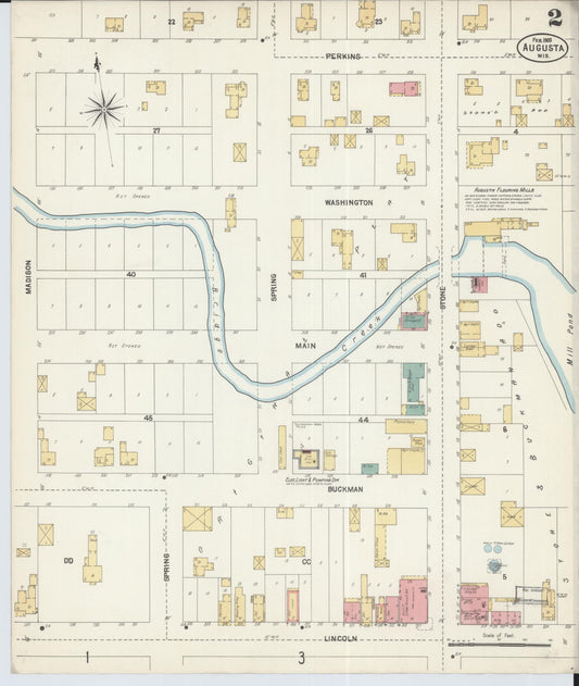 Sanborn Fire Insurance Map from Augusta, Eau Claire County, Wisconsin (1903), Sheet #0002 - Historic Sanborn Fire Insurance Map Print, vintage old map wall art, antique decor, genealogy gift, Wisconsin Wisconsin map