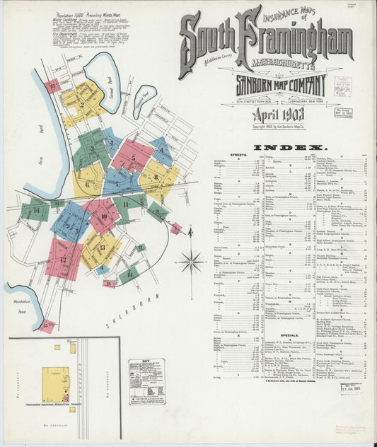 Sanborn Fire Insurance Map from South Farmington, Middlesex County, Massachusetts. (1903) – Historic Sanborn Fire Insurance Map Print