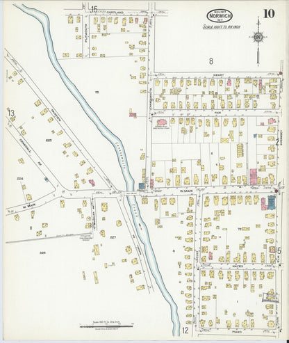 Sanborn Fire Insurance Map from Norwich, Chenango County, New York (1917), Sheet #0010 - Complete Map Set gallery image, historic Sanborn map, vintage wall art, New York New York