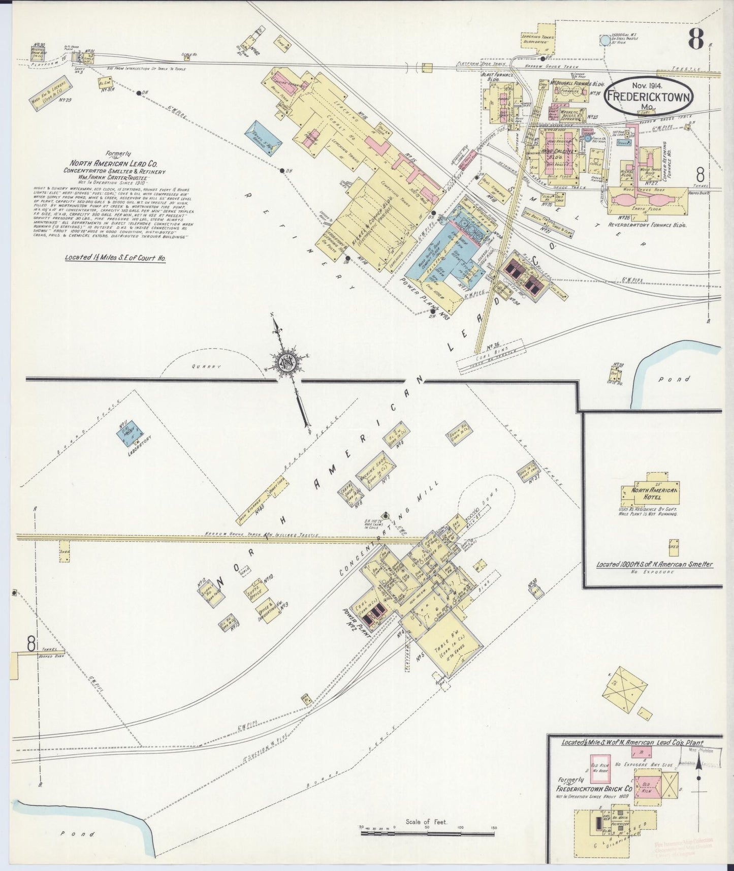 Sanborn Fire Insurance Map from Fredericktown, Madison County, Missouri (1914), Sheet #0008 - Complete Map Set gallery image, historic Sanborn map, vintage wall art, Missouri Missouri
