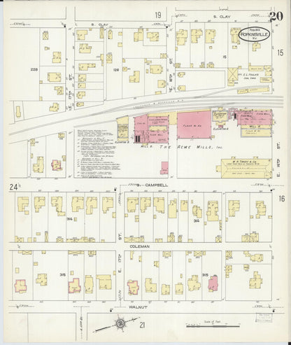 Sanborn Fire Insurance Map from Hopkinsville, Christian County, Kentucky (1913), Sheet #0020 - Complete Map Set gallery image, historic Sanborn map, vintage wall art, Kentucky Kentucky