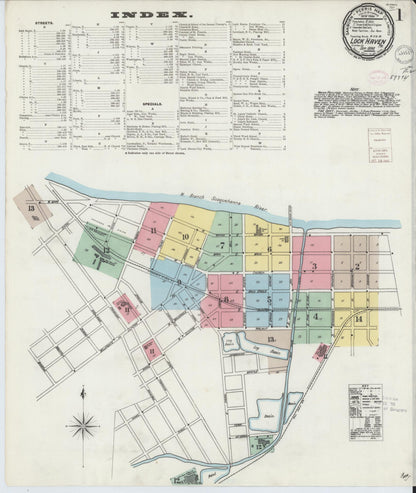 Sanborn Fire Insurance Map from Lock Haven, Clinton County, Pennsylvania (1896), Sheet #0001 - Historic Sanborn Fire Insurance Map Print, vintage old map wall art, antique decor, genealogy gift, Pennsylvania Pennsylvania map