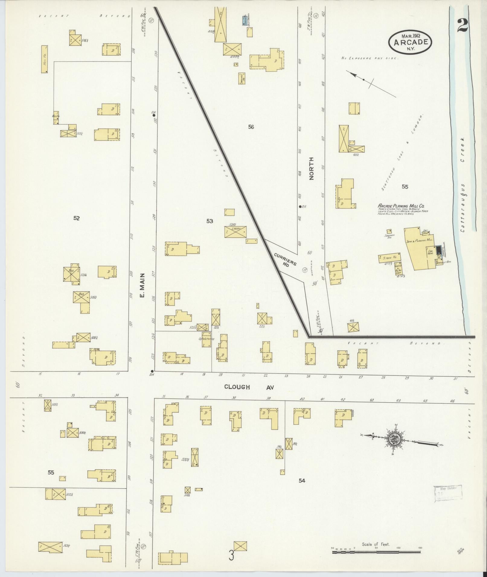 Sanborn Fire Insurance Map from Arcade, Wyoming County, New York (1912), Sheet #0002 - Historic Sanborn Fire Insurance Map Print, vintage old map wall art, antique decor, genealogy gift, Arcade Wyoming map