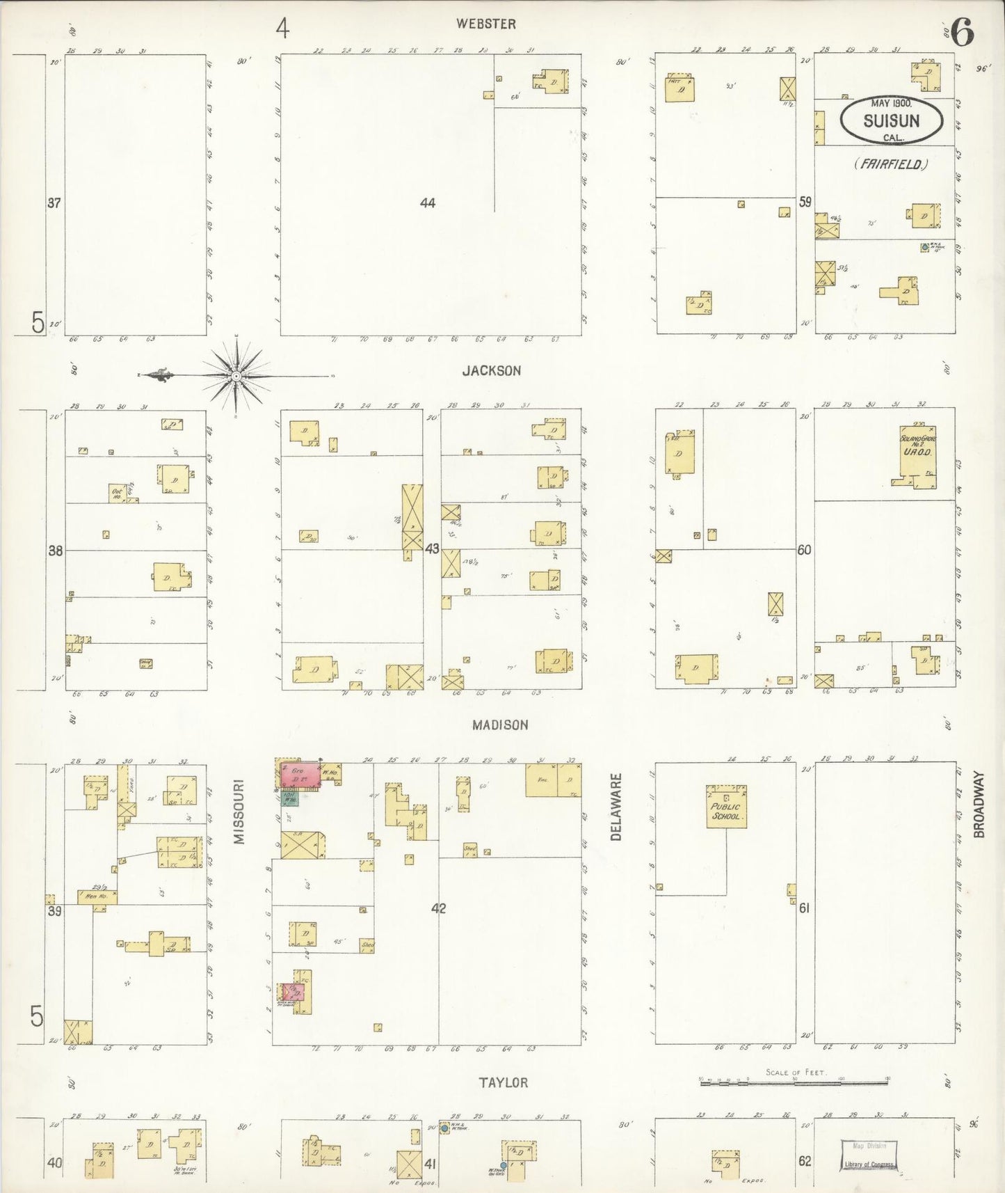 Sanborn Fire Insurance Map from Suisun, Solano County, California (1900), Sheet #0006 - Complete Map Set gallery image, historic Sanborn map, vintage wall art, California California