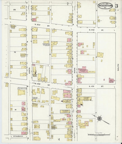 Sanborn Fire Insurance Map from McSherrystown, Adams County, Pennsylvania (1920), Sheet #0003 - Complete Map Set gallery image, historic Sanborn map, vintage wall art, Pennsylvania Pennsylvania