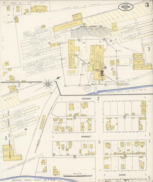 Sanborn Fire Insurance Map from Bucoda, Thurston County, Washington (1910), Sheet #0003 - Historic Sanborn Fire Insurance Map Print, vintage old map wall art, antique decor, genealogy gift, Washington Washington map