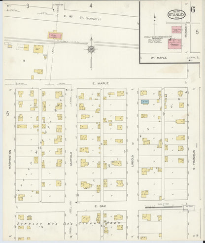 Sanborn Fire Insurance Map from Stanley, Chippewa County, Wisconsin (1912), Sheet #0006 - Complete Map Set gallery image, historic Sanborn map, vintage wall art, Wisconsin Wisconsin