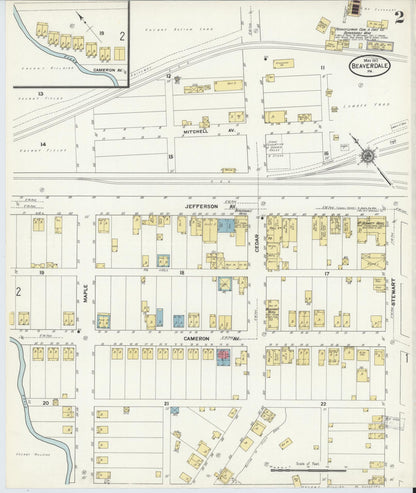 Sanborn Fire Insurance Map from Beaverdale, Cambria County, Pennsylvania (1911), Sheet #0002 - Complete Map Set gallery image, historic Sanborn map, vintage wall art, Pennsylvania Pennsylvania