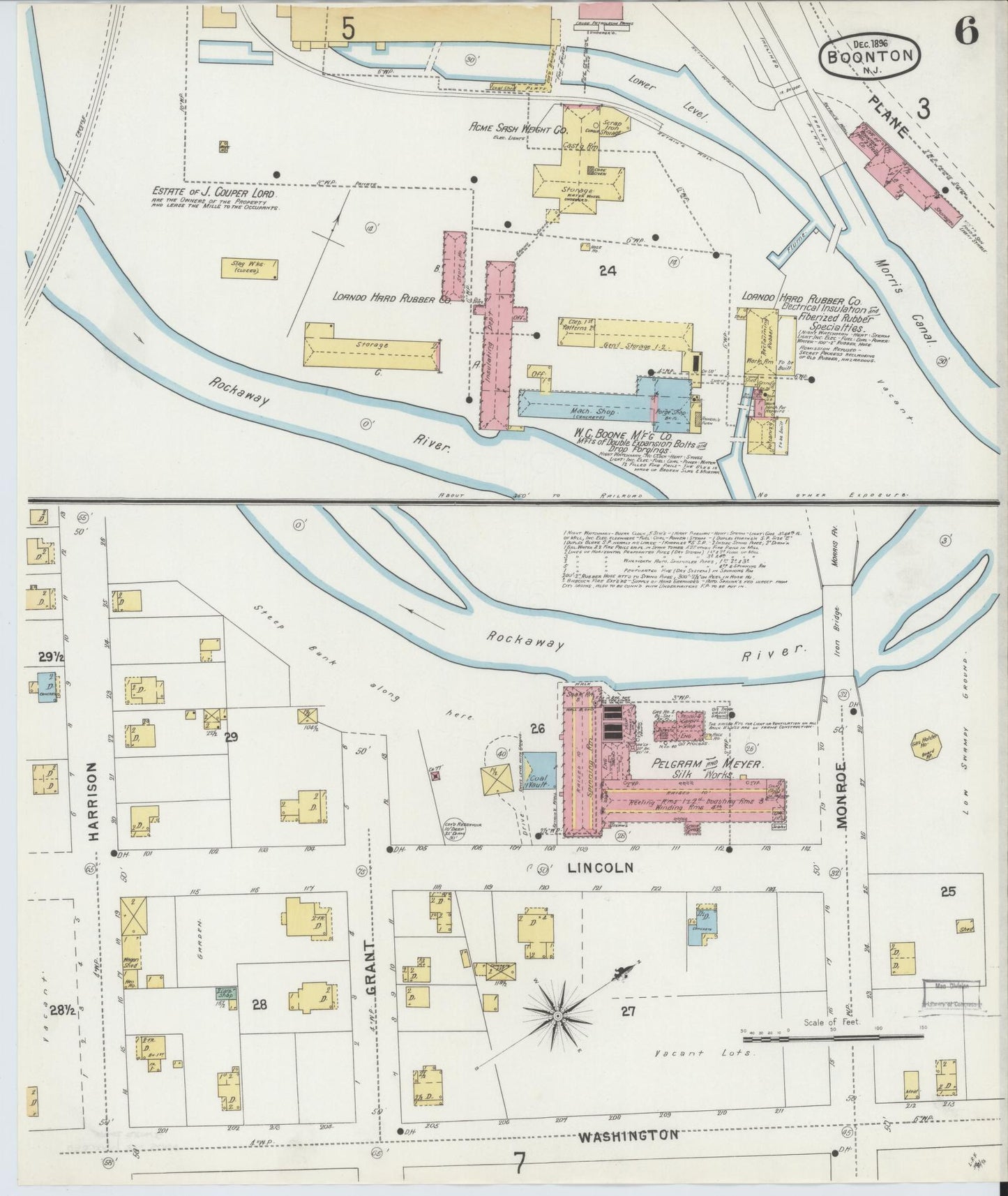 Sanborn Fire Insurance Map from Boonton, Morris County, New Jersey (1896), Sheet #0006 - Complete Map Set gallery image, historic Sanborn map, vintage wall art, New Jersey New Jersey