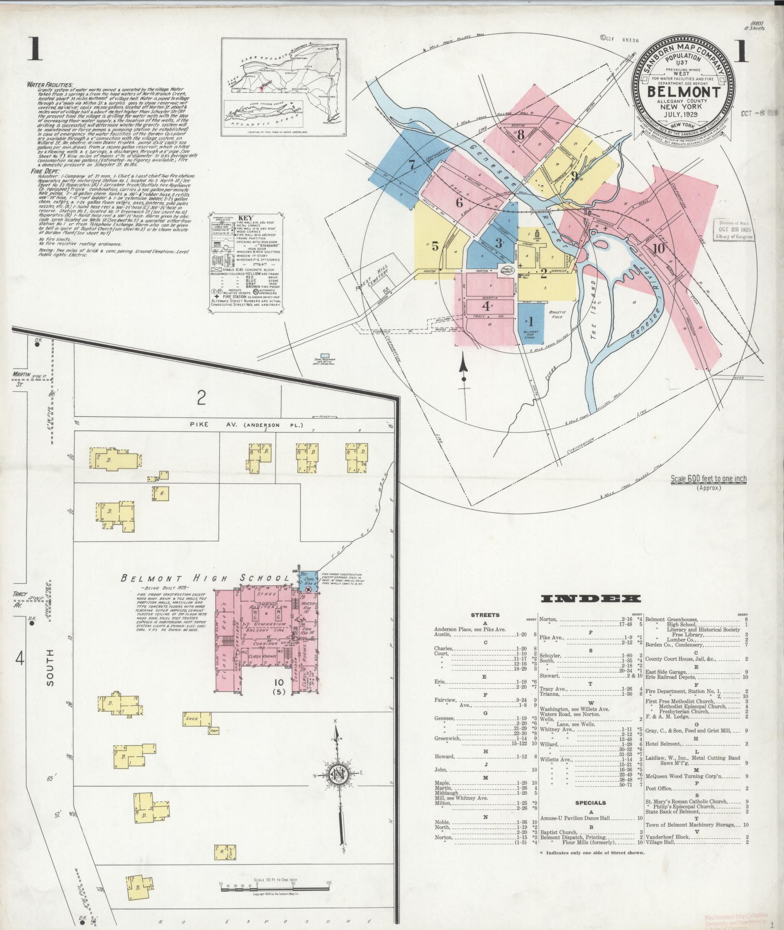 Sanborn Fire Insurance Map from Bellport, Suffolk County, New York. (1910) – Historic Sanborn Fire Insurance Map Print