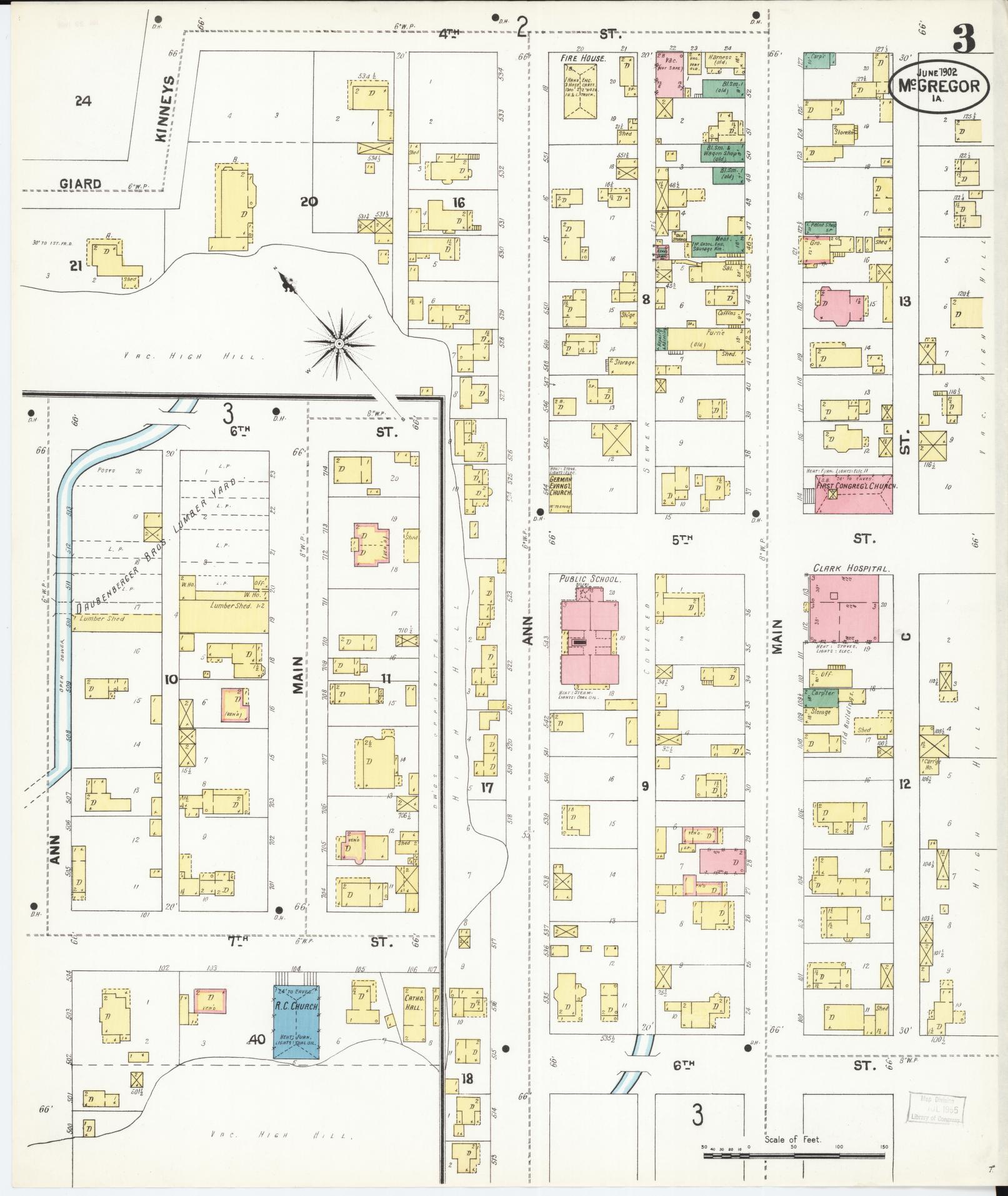 Sanborn Fire Insurance Map from McGregor, Clayton County, Iowa (1902), Sheet #0003 - Historic Sanborn Fire Insurance Map Print