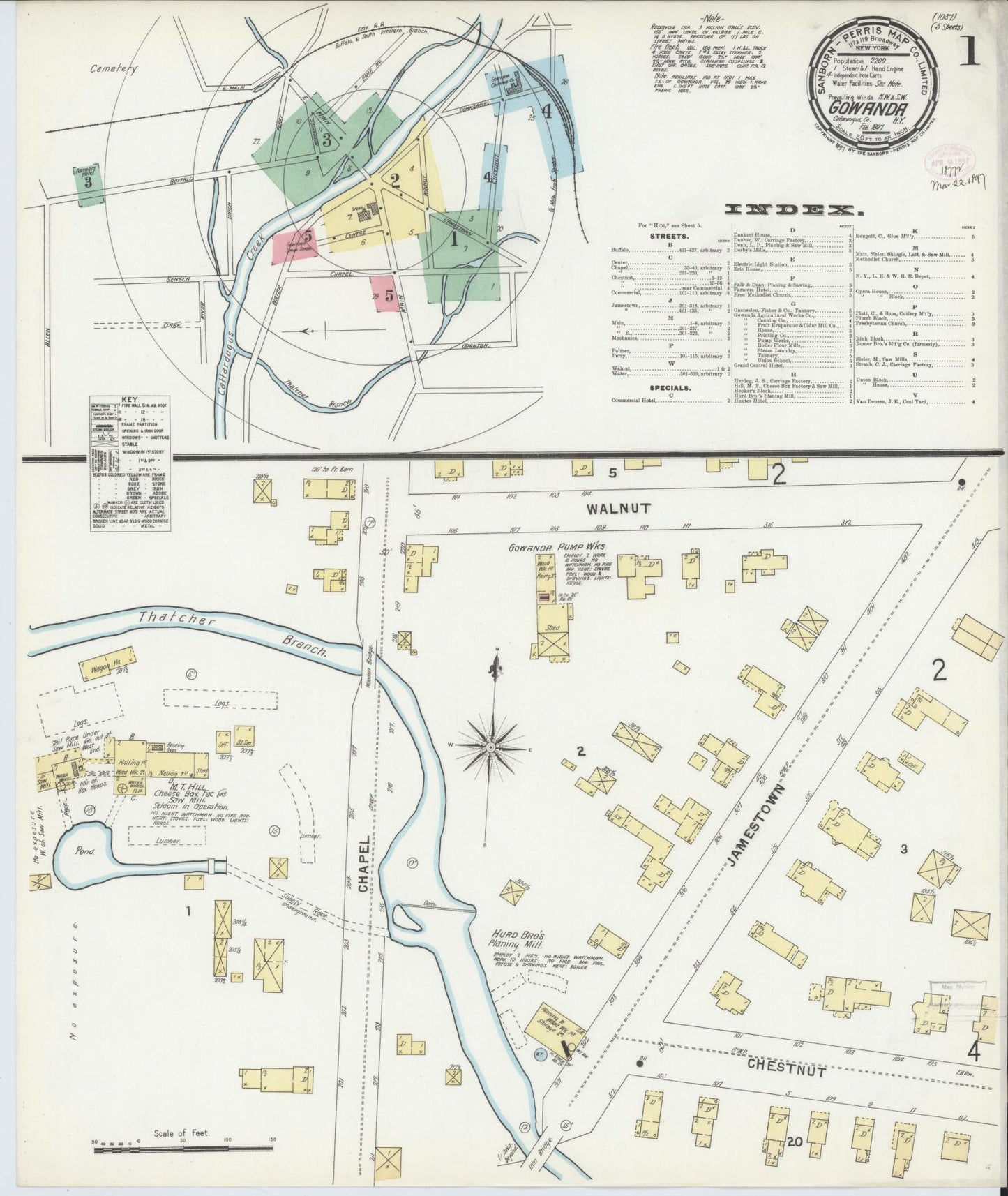 Sanborn Fire Insurance Map from Gowanda, Cattaraugus And Erie Counties, New York. (1897) – Historic Sanborn Fire Insurance Map Print