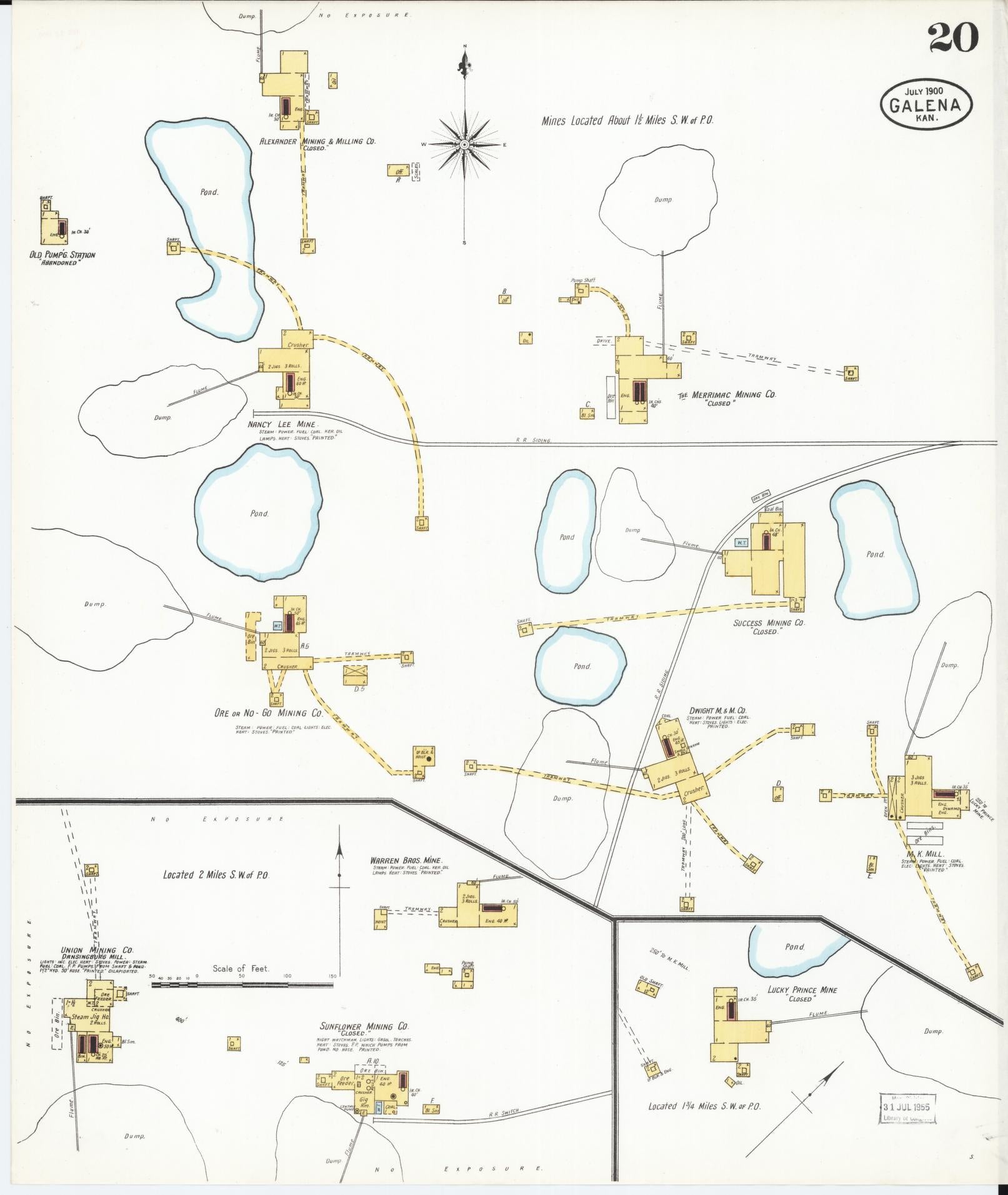 Sanborn Fire Insurance Map from Galena, Cherokee County, Kansas (1900), Sheet #0020 - Complete Map Set gallery image, historic Sanborn map, vintage wall art, Kansas Kansas
