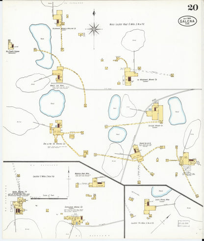 Sanborn Fire Insurance Map from Galena, Cherokee County, Kansas (1900), Sheet #0020 - Complete Map Set gallery image, historic Sanborn map, vintage wall art, Kansas Kansas