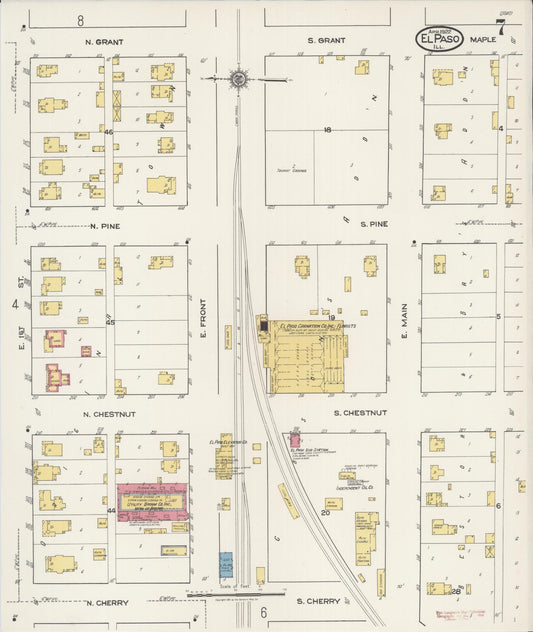 Sanborn Fire Insurance Map from El Paso, Woodford County, Illinois (1922), Sheet #0007 - Historic Sanborn Fire Insurance Map Print, vintage old map wall art, antique decor, genealogy gift, Illinois Illinois map