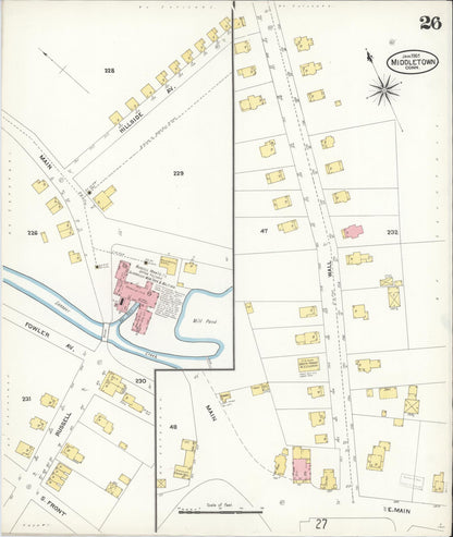 Sanborn Fire Insurance Map from Middletown, Middlesex County, Connecticut (1907), Sheet #0026 - Complete Map Set gallery image, historic Sanborn map, vintage wall art, Connecticut Connecticut