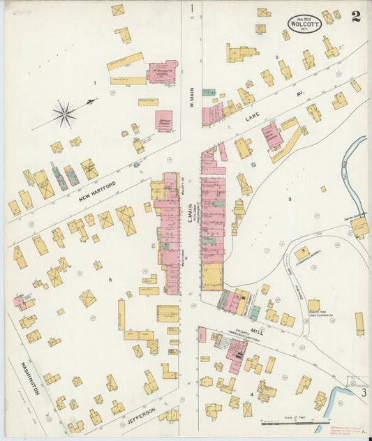 Sanborn Fire Insurance Map from Wolcott, Wayne County, New York (1905), Sheet #0002 - Historic Sanborn Fire Insurance Map Print, vintage old map wall art, antique decor, genealogy gift, New York New York map