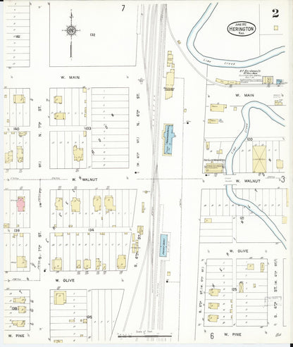 Sanborn Fire Insurance Map from Herington, Dickinson County, Kansas (1912), Sheet #0002 - Complete Map Set gallery image, historic Sanborn map, vintage wall art, Kansas Kansas