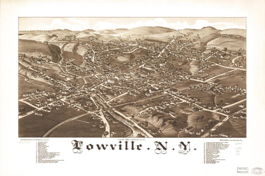 Lowville, N.Y. (1885) – Historic Bird’s-Eye View Panorama Print