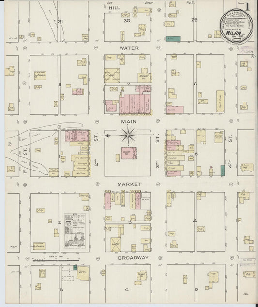 Sanborn Fire Insurance Map from Milan, Sullivan County, Missouri (1886), Sheet #0001 - Complete Map Set gallery image, historic Sanborn map, vintage wall art, Missouri Missouri