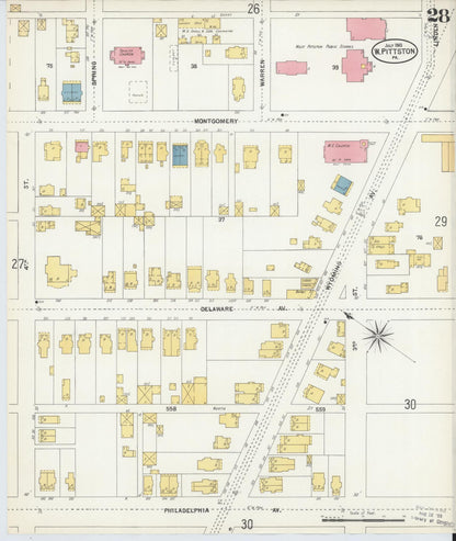 Sanborn Fire Insurance Map from Pittston, Luzerne County, Pennsylvania (1903), Sheet #0028 - Complete Map Set gallery image, historic Sanborn map, vintage wall art, Pennsylvania Pennsylvania