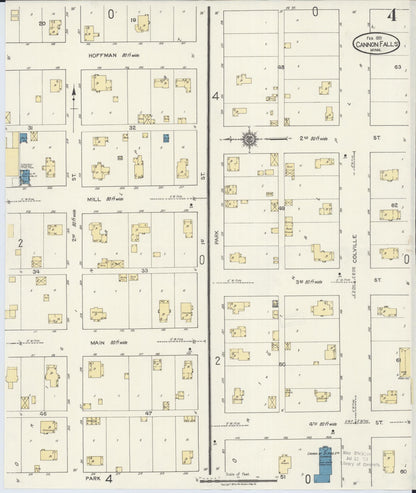 Sanborn Fire Insurance Map from Cannon Falls, Goodhue County, Minnesota (1921), Sheet #0004 - Complete Map Set gallery image, historic Sanborn map, vintage wall art, Minnesota Minnesota