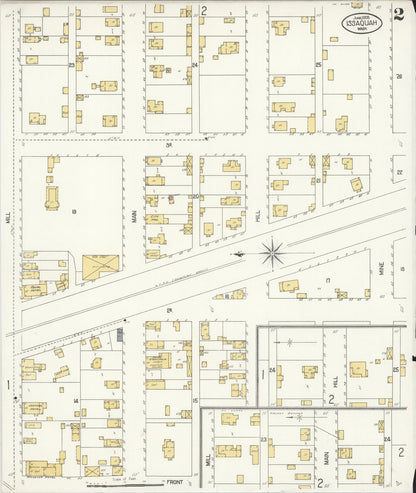 Sanborn Fire Insurance Map from Issaquah, King County, Washington (1908), Sheet #0002 - Complete Map Set gallery image, historic Sanborn map, vintage wall art, Washington Washington