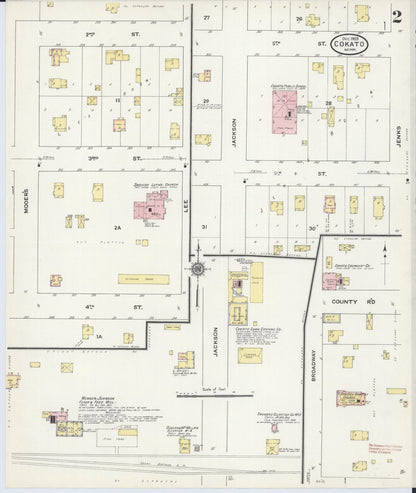Sanborn Fire Insurance Map from Cokato, Wright County, Minnesota (1909), Sheet #0002 - Historic Sanborn Fire Insurance Map Print, vintage old map wall art, antique decor, genealogy gift, Minnesota Minnesota map