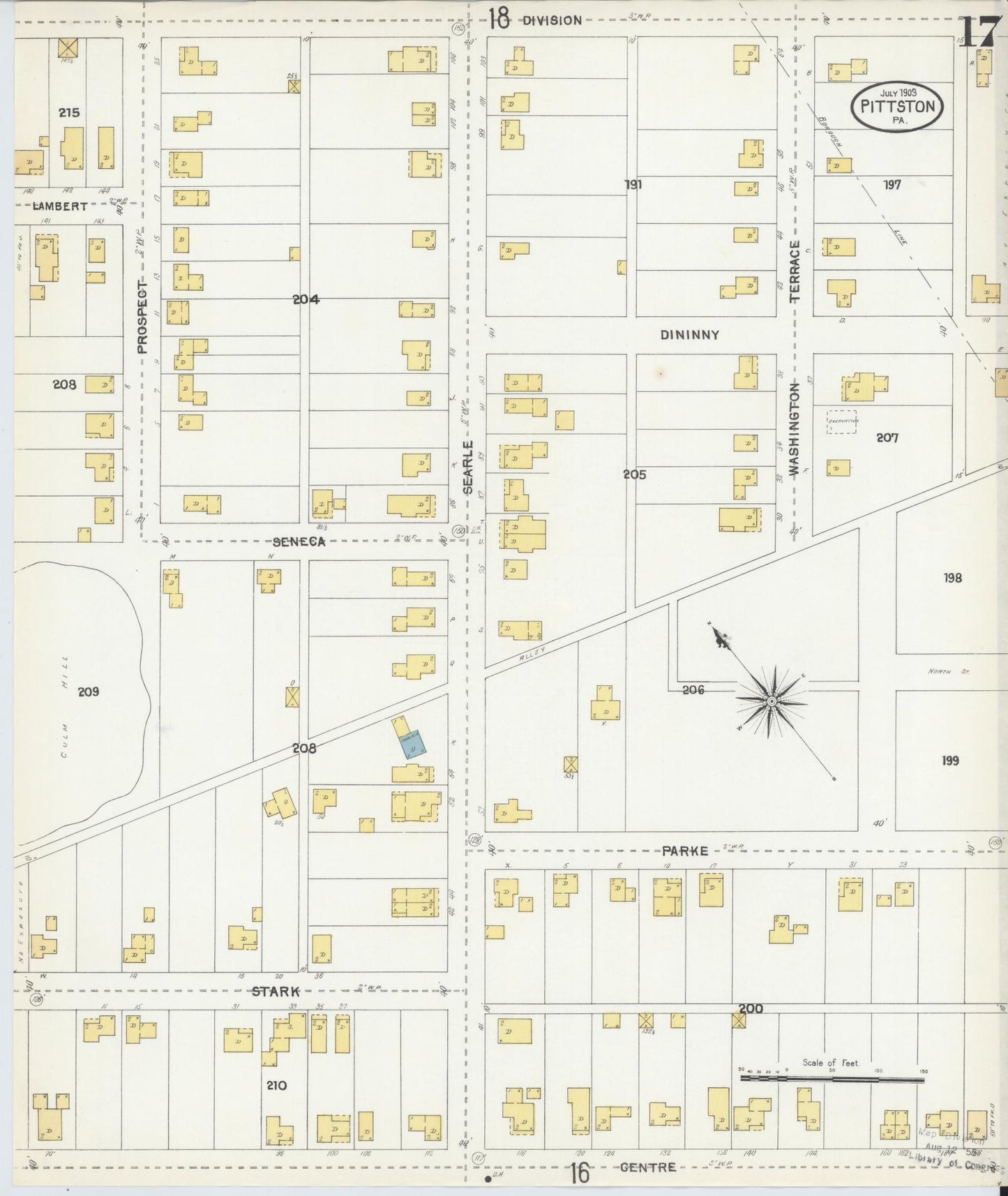 Sanborn Fire Insurance Map from Pittston, Luzerne County, Pennsylvania (1903), Sheet #0017 - Complete Map Set gallery image, historic Sanborn map, vintage wall art, Pennsylvania Pennsylvania