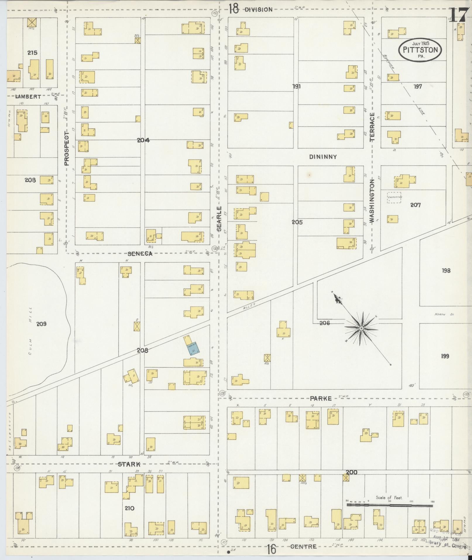 Sanborn Fire Insurance Map from Pittston, Luzerne County, Pennsylvania (1903), Sheet #0017 - Complete Map Set gallery image, historic Sanborn map, vintage wall art, Pennsylvania Pennsylvania