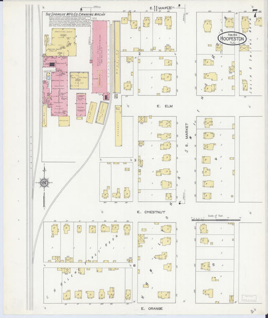 Sanborn Fire Insurance Map from Hoopeston, Vermilion County, Illinois (1913), Sheet #0007 - Historic Sanborn Fire Insurance Map Print, vintage old map wall art, antique decor, genealogy gift, Illinois Illinois map
