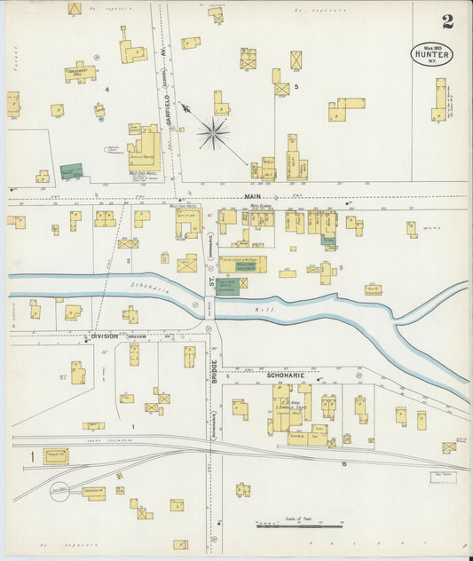 Sanborn Fire Insurance Map from Hunter, Greene County, New York (1903), Sheet #0002 - Historic Sanborn Fire Insurance Map Print, vintage old map wall art, antique decor, genealogy gift, New York New York map