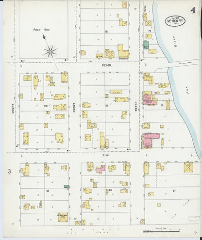Sanborn Fire Insurance Map from McHenry, McHenry County, Illinois (1898), Sheet #0004 - Complete Map Set gallery image, historic Sanborn map, vintage wall art, Illinois Illinois