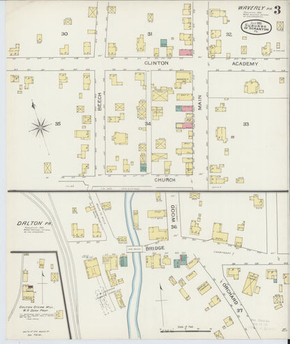 Sanborn Fire Insurance Map from Scranton Suburbs, Lackawanna County, Pennsylvania (1893), Sheet #0003 - Complete Map Set gallery image, historic Sanborn map, vintage wall art, Pennsylvania Pennsylvania