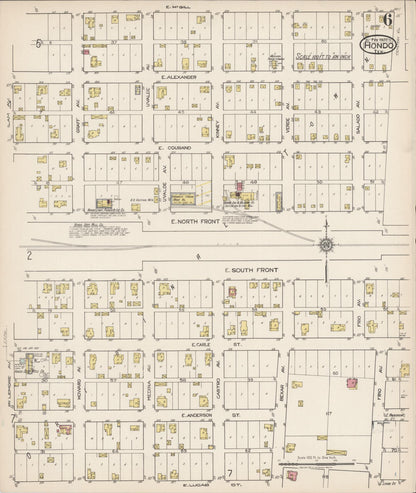 Sanborn Fire Insurance Map from Hondo, Medina County, Texas (1922), Sheet #0006 - Complete Map Set gallery image, historic Sanborn map, vintage wall art, Texas Texas